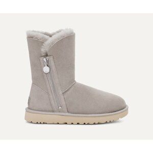 UGG Bailey Zip Grey Suede Fur Boots Womens Size 9 NWOT Cozy Winter